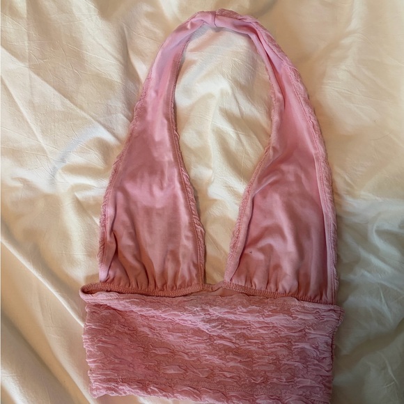 Pink Textured Halter Top - Picture 2 of 2
